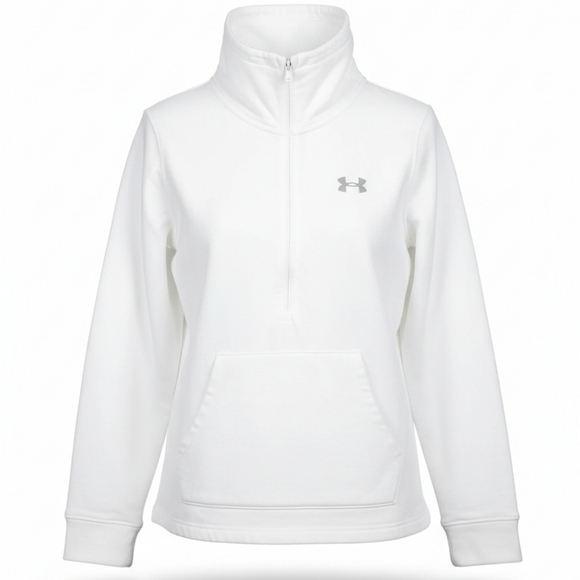 Under Armour White Long Collar Pullover Sweatshirt Men's Medium - Picture 8 of 9
